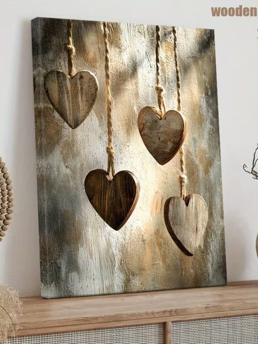 12" x 16" 4 Heart Picture - New - Ready to Hang - Picture 2 of 4